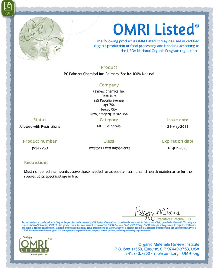 Omri Certificate